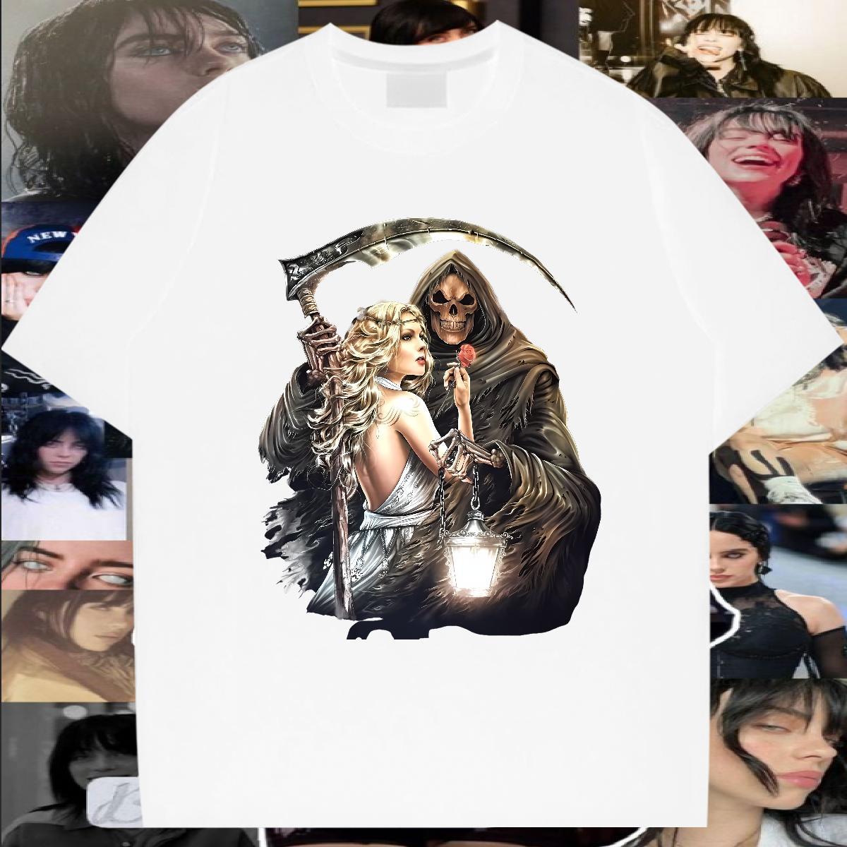 Loose Fit Man T Shirts 100% Cotton 230g skull Summer Casual Custom Print Oversized Breathable Tshirt for Man Woman New Arrival Tees Shirts