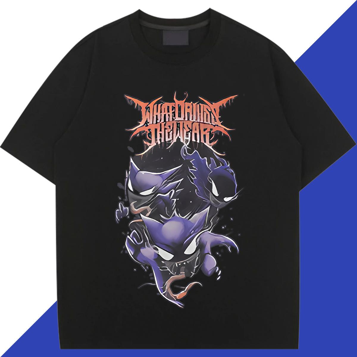 Soft Lady T shirt 230g Pure Cotton Terror Street Wear T-Shirts for Women Breathable Plus Size Cartoon Tops