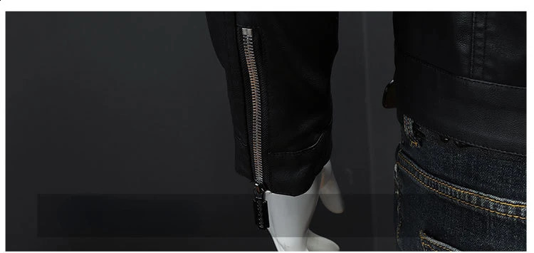 Spring Mens Leather Jacket Fashion Stand Collar Slim Pu Leather Jacket Causal Plush Thick Motorcycle Leather Jacket Coats 5XL 240822