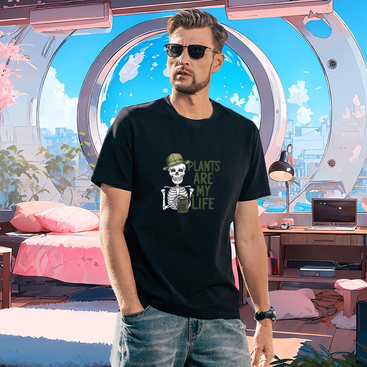 Classic Men T Shirts 100% Cotton 230g skull Beach Custom Print Plus Size Breathable Soft Men Tees DIY Customized Tops