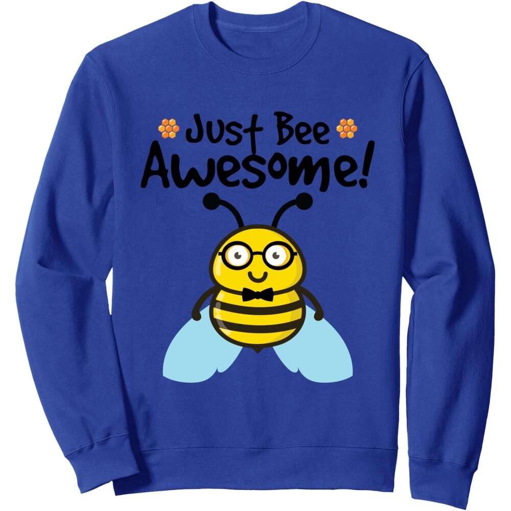Long Sleeve Shirts for Men sweatshirt Just Awesome Nerdy Bee Cute Lettering Gift Sweatshirt T shirt Tee Streetwear Casual tops clothes