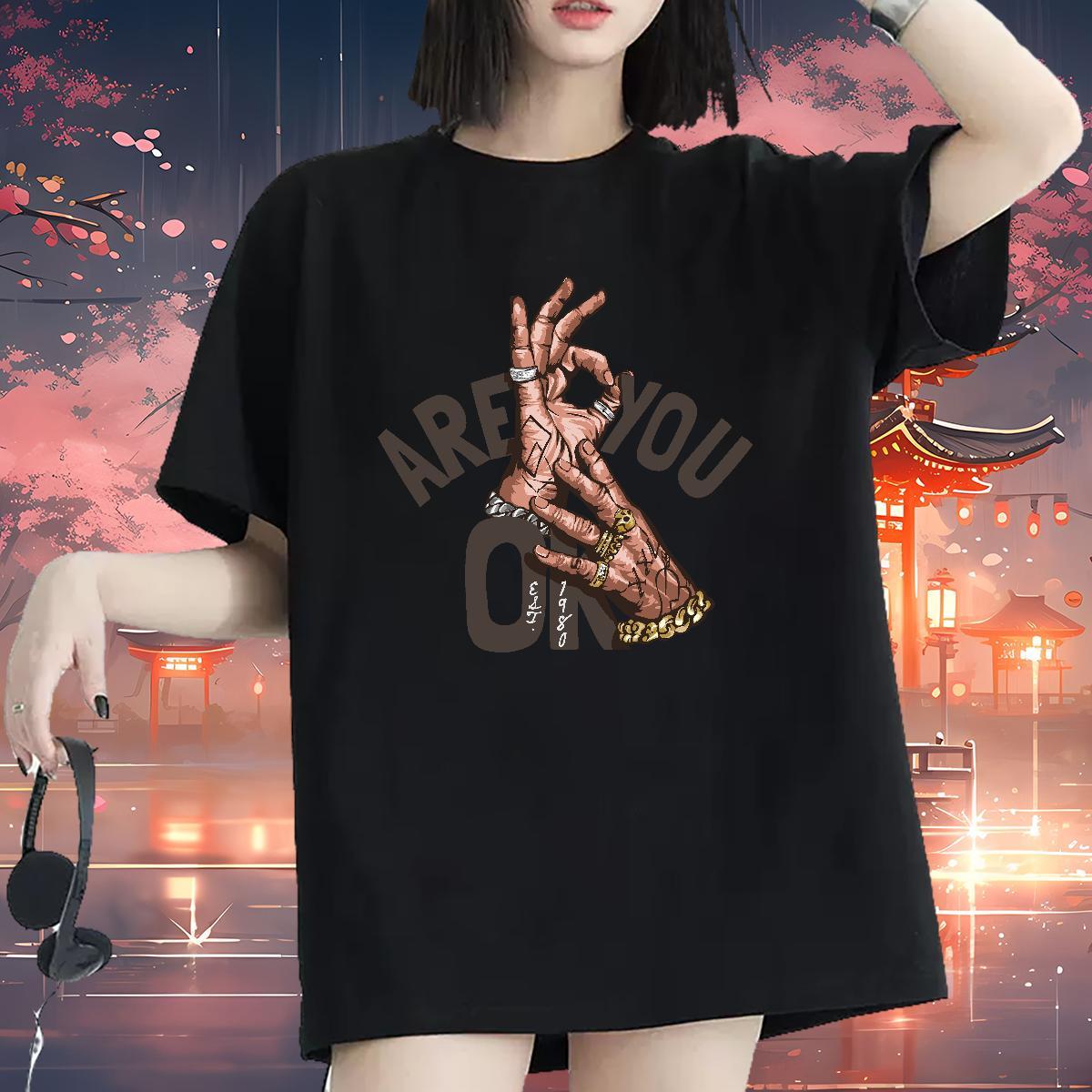 Unisex Couples T Shirts 230g Cotton letter Daily Outfit T Shirt For Woman O Neck Short Sleeves Black White Polos