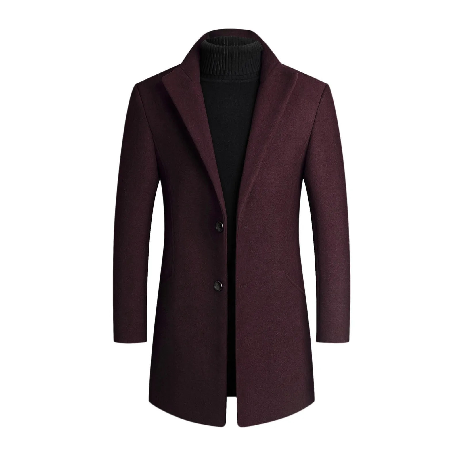 Men Autumn Winter Coats Long Trench Coats Cashmere Wool Blends Winter Jackets Male Business Casual Trench Coats plus Size 240822