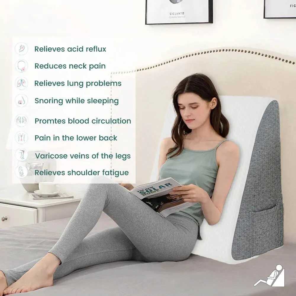 Wedge Pillow for Sleeping Acid Reflux After Surgery Triangle Elevated Pillow for Bedside Dormitory Office Air Layer FoamXJ240822