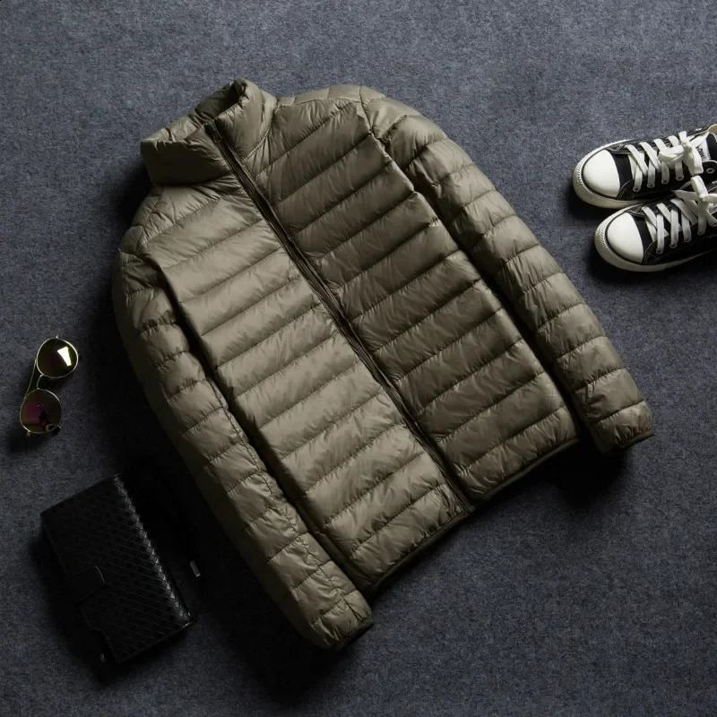 7color mens lightweight waterproof packaging inflatable jacket Spring and Autumn standing collar casual down 240822