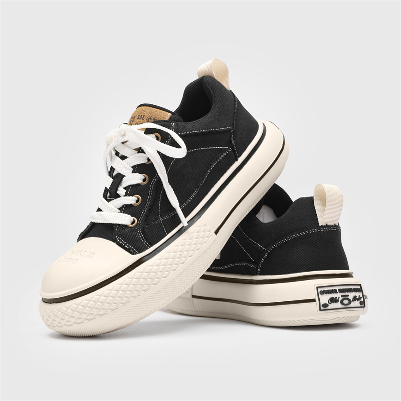 Ddmysports Spring And Autumn New Simple Thick Sole Fashion Versatile Men S Sports Big Ead Canvas Casual Shoes OUTDOOR