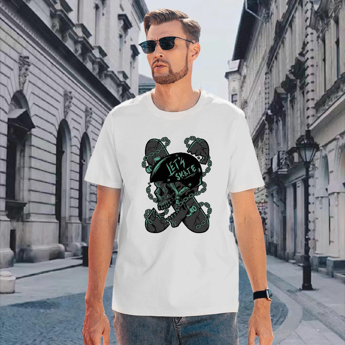 Wholesale T shirt 100% Cotton 230g skull Home Outdoor Oversized Short Sleeve Soft Tshirt for Man Woman Factory Direct Tee Shirt