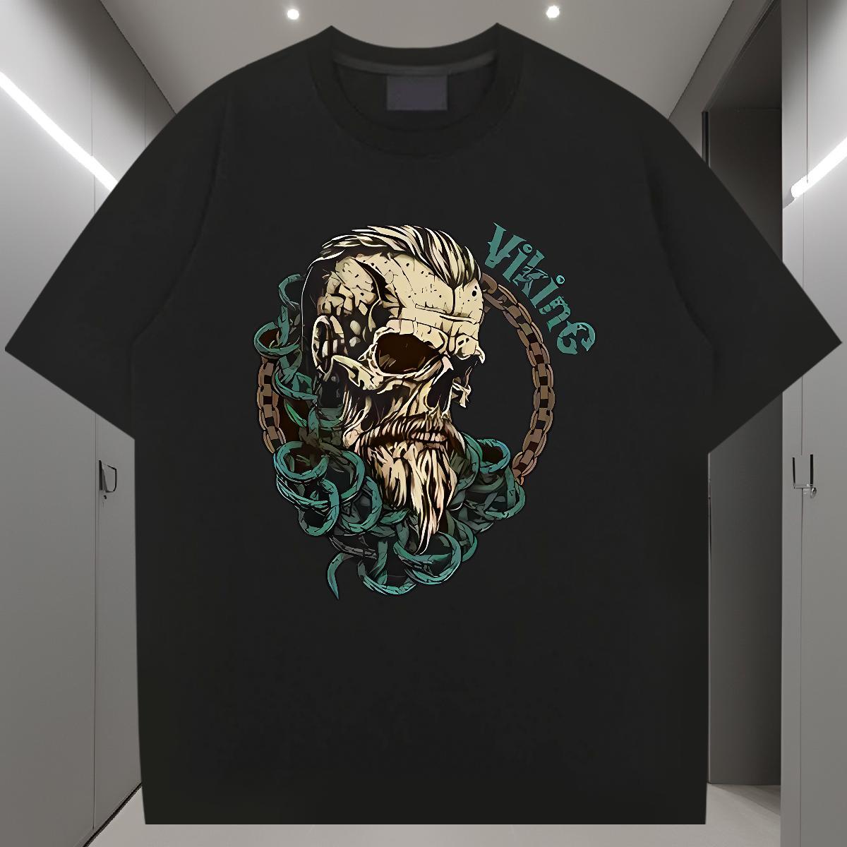 Free Shipping Men T Shirts 230g Pure Cotton skull Outdoor DIY Logo Oversized Breathable Soft Tshirt for Man Woman 2024 New Clothes