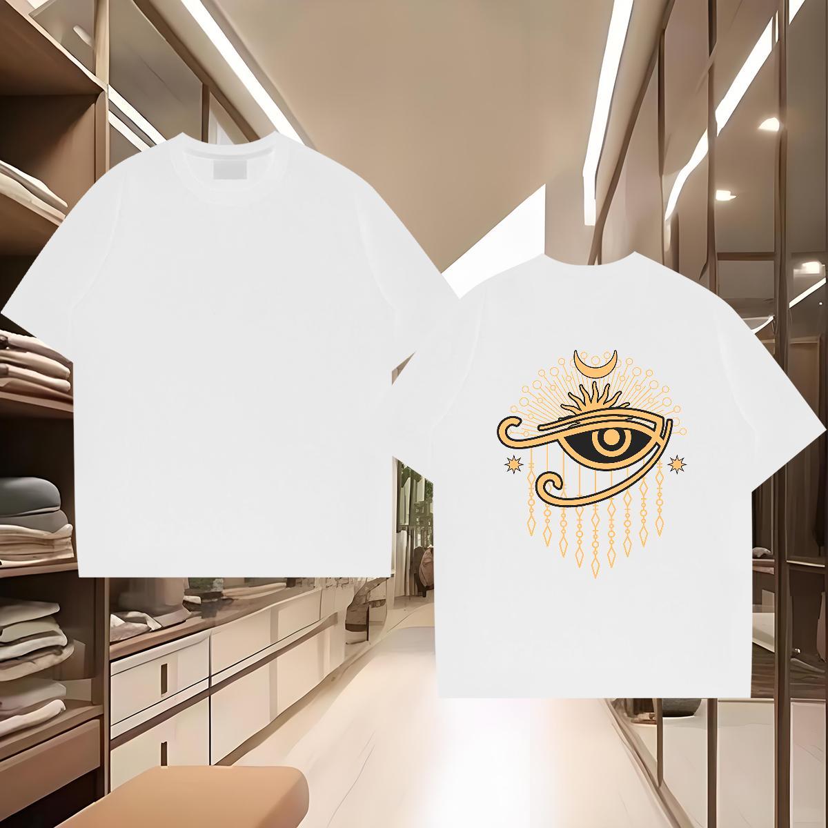 Free Shipping T Shirt For Man 230g Cotton eyes Home Outdoor Floral Print Breathable Soft Men Tees New Tees Shirts