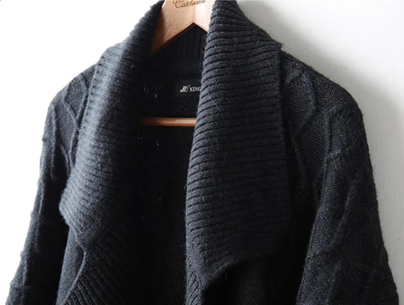 Spring n Personality Fashion Mens Knitted Cardigan Wear Elegant Long Trendy Sweater Coats Chic Trench 240822