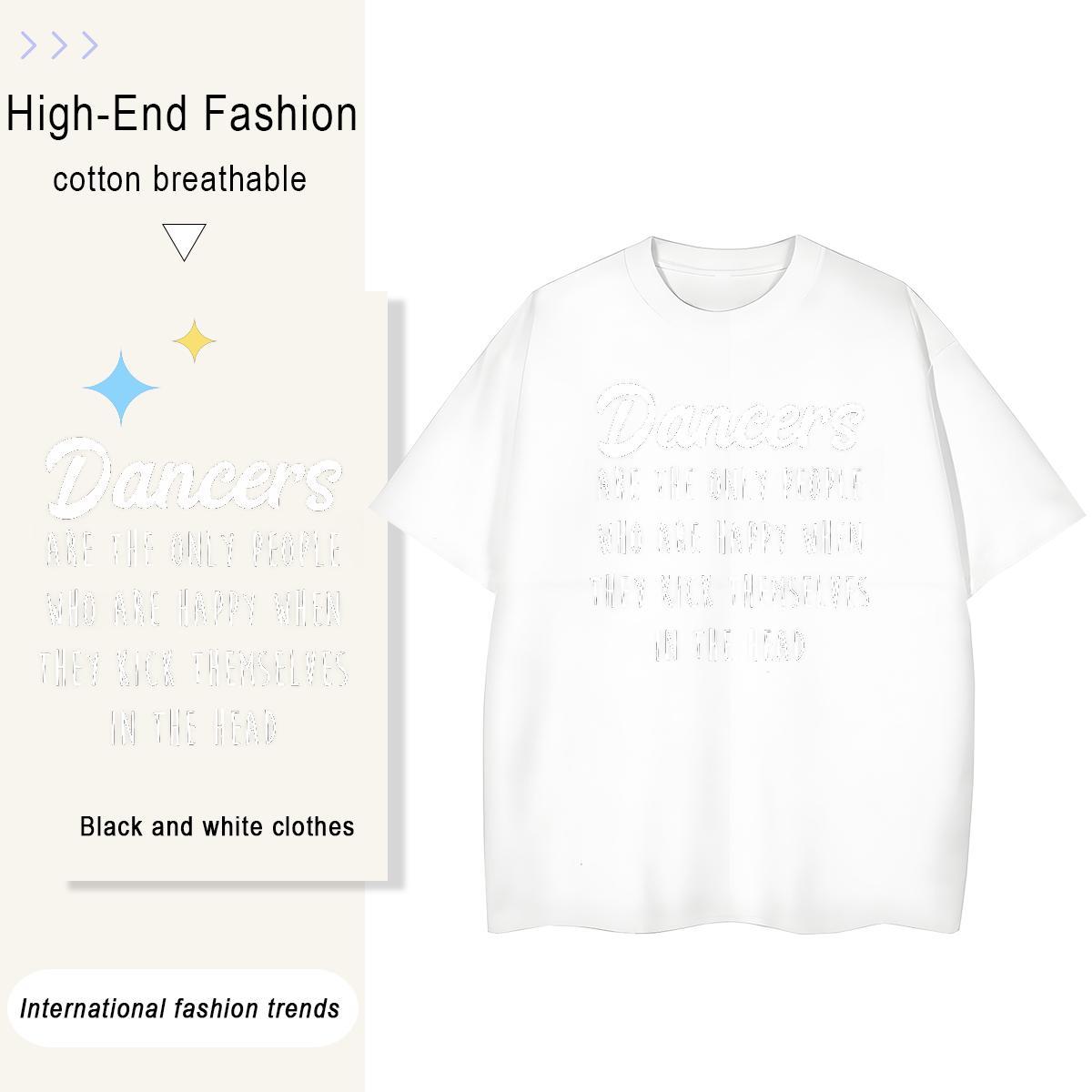 Wholesale Women Tshirts 230g Pure Cotton letter Casual Beach T Shirt For Woman Short sleeve Soft White Plus Size Clothes