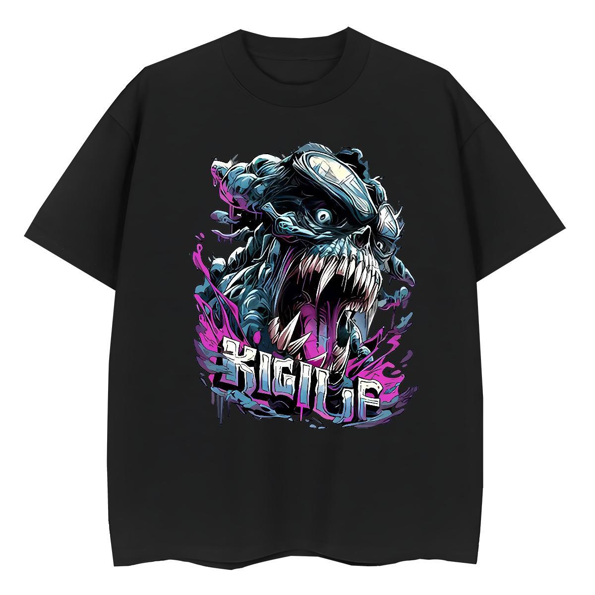 Popular T Shirts Men 230g Cotton skull Summer Casual Custom Anime Breathable Soft Tshirts Factory Direct Wear