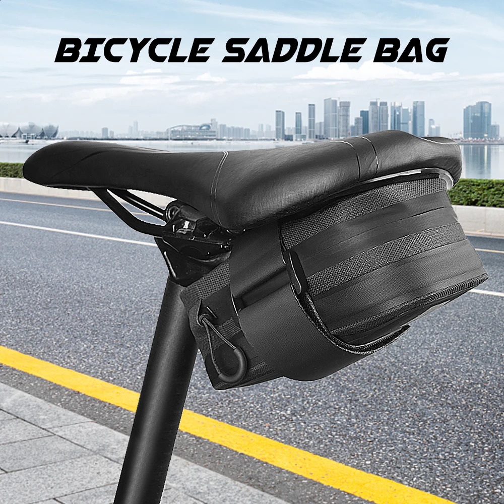 Bicycle saddle bag bicycle seat reflective rear pillar large capacity tail storage 240823