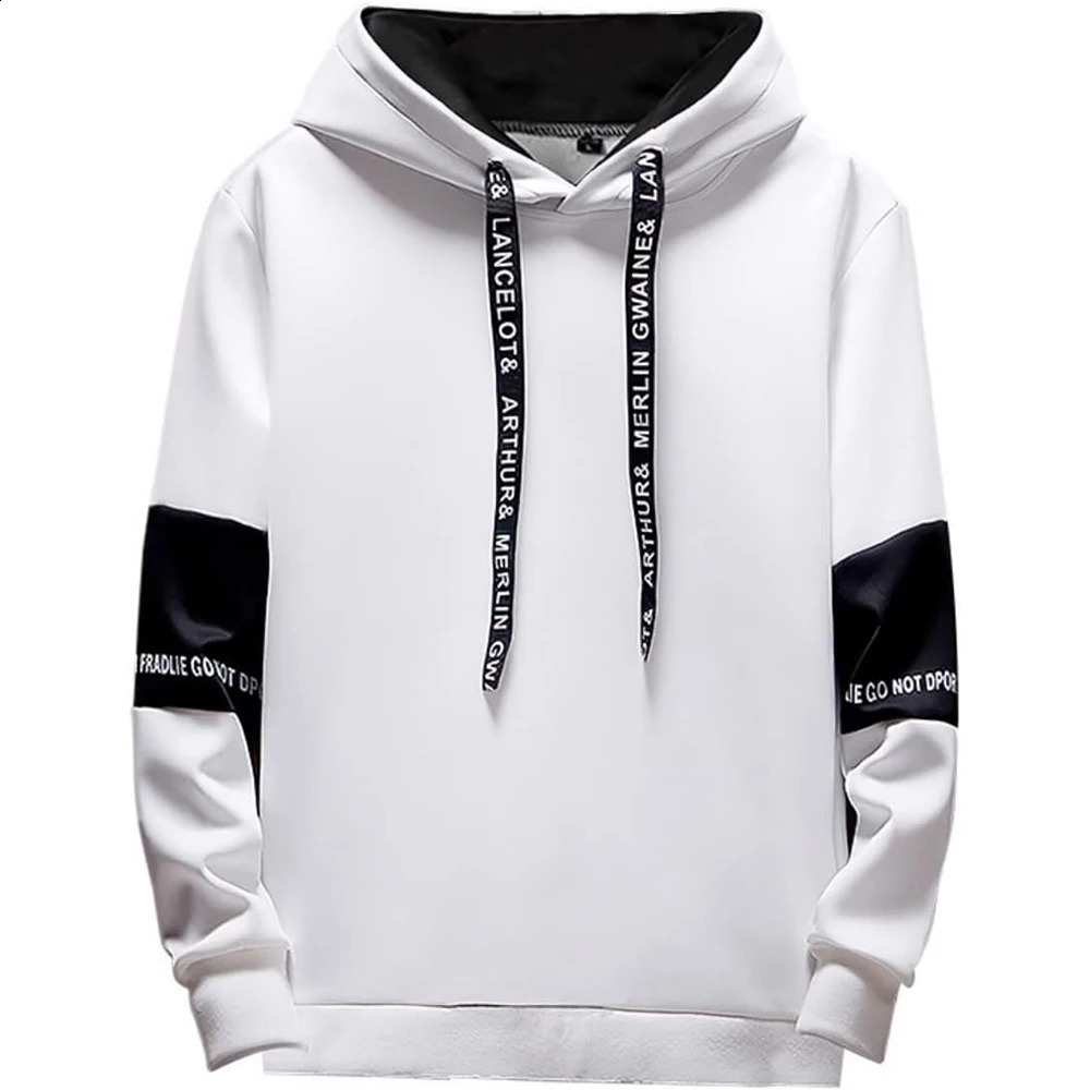 Mens long sleeved casual and letter sports shirt mens hooded sweatshirt spring hiphop Pullover top 240822