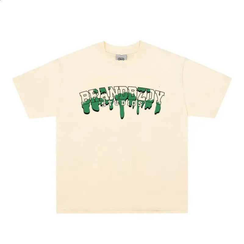 Mens pure cotton casual custom fashion Y2k style basic oversized mens Tshirt trend wild retro short sleeved summer 240822