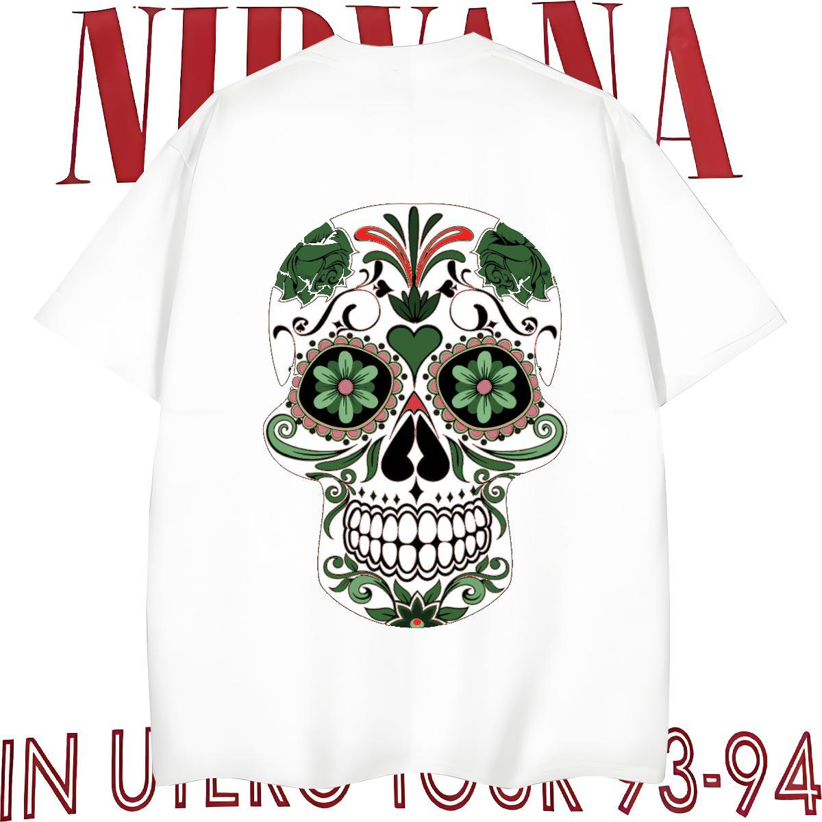 TOP Quality T-Shirts 230g 100% Cotton skull Spring Summer Custom Printing Crew Neck Men Tshirts DIY Customized Wear