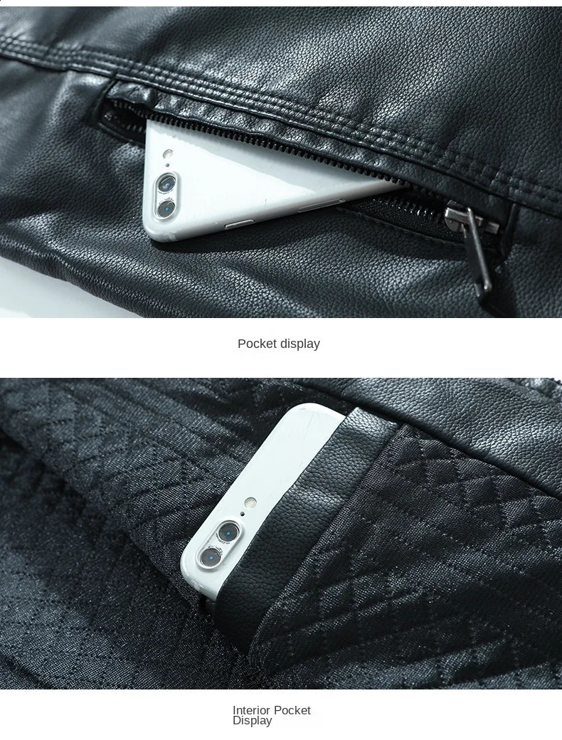 Autumn Mens Leather Clothing Solid Color Loose Casual Business Office Stand Collar Coat Mens Thickened Leather Jacket 240822