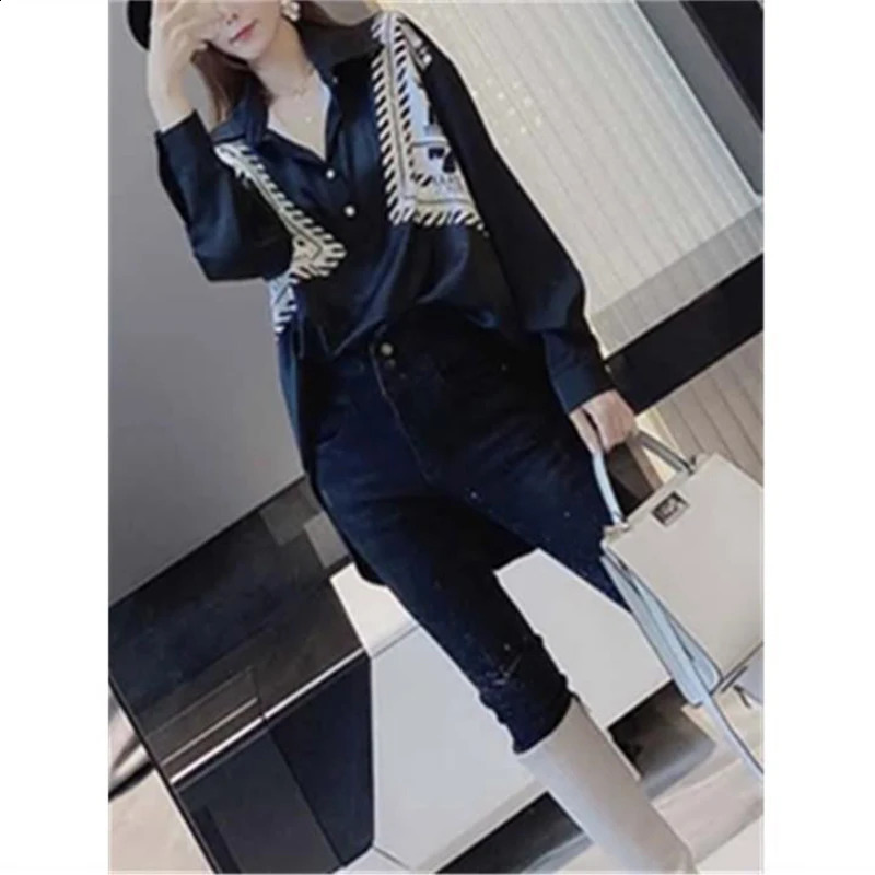 Spring Woman Clothes Long Sleeve Shirt Chic Ins Turn-down Collar Casual Korean Fashion Loose French Romantic Style Elegant Trend 240823