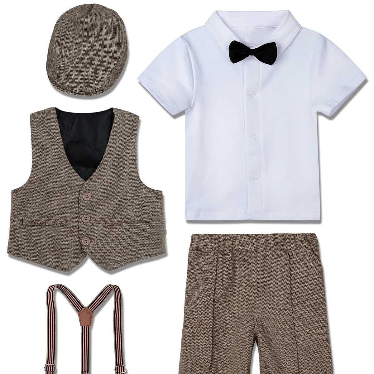 Baby Clothing Set Baby Formal Set Preschool Wedding Birthday Party Clothing Christmas Jacket Gentlemans Shirt Shorts Set W240823