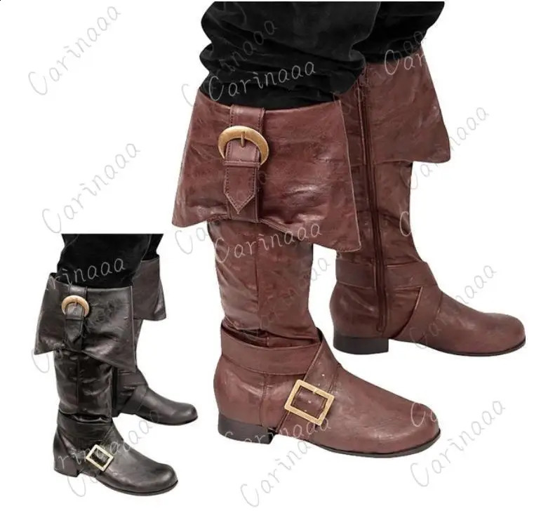 Mens medieval retro PU leather shoes medieval boots Victorian Renaissance boots role-playing shoes 240823