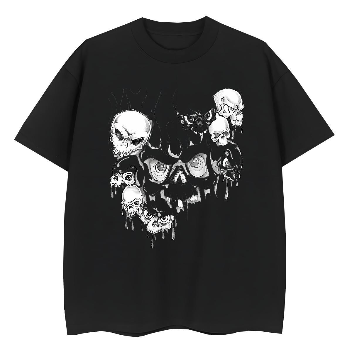 Designer Man T Shirts 230g 100% Cotton skull Daily Wear Custom Print Oversized Pure Cotton Men Clothes T-Shirt Fashion Designer Tee Shirt