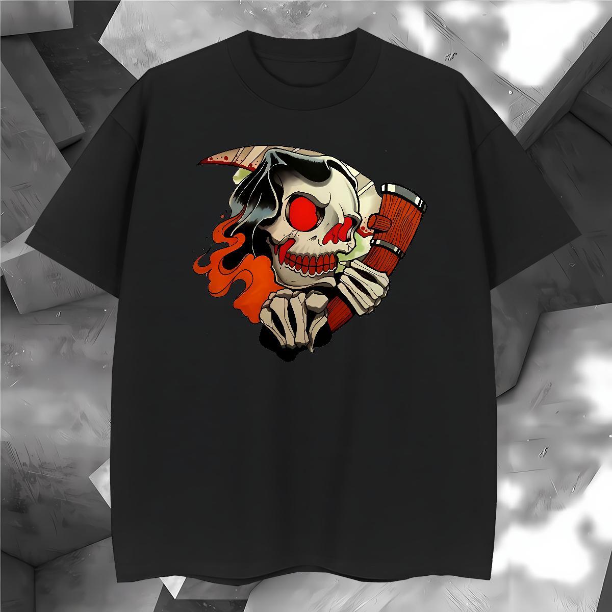 Free Shipping T-Shirts for Men 100% Cotton 230g skull Street Wear Custom Printing Breathable Soft Mens Tshirts DIY Customized Clothings