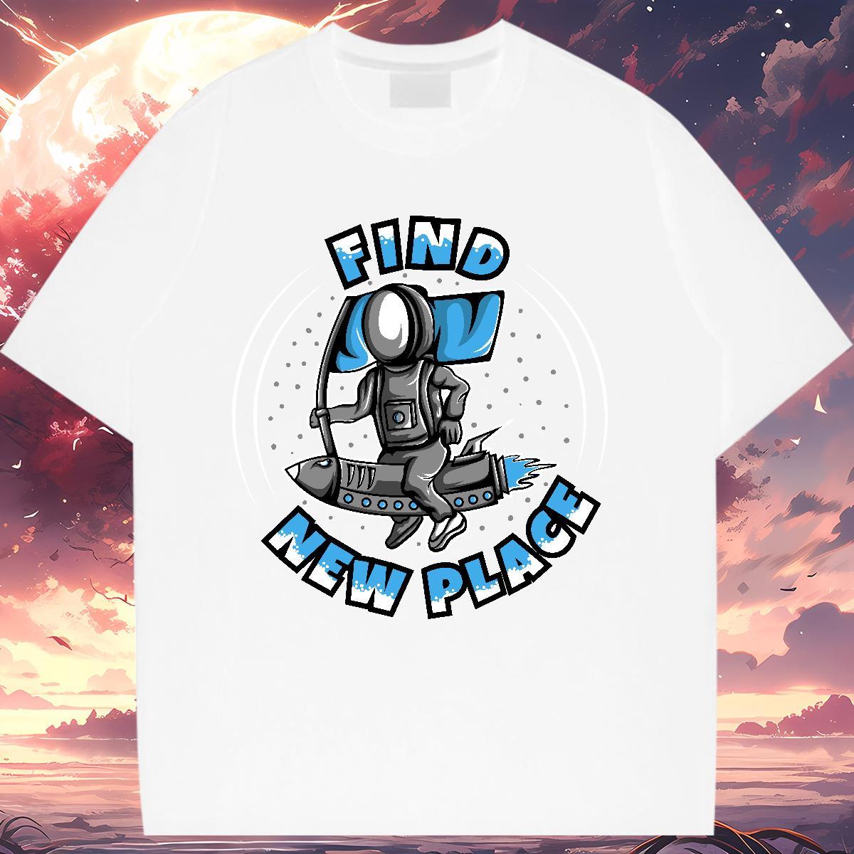 Comfortable Womens Tshirts 100% Cotton 230g universe Casual Woman T Shirts Breathable Short Sleeve Custom Printing Top Shirts