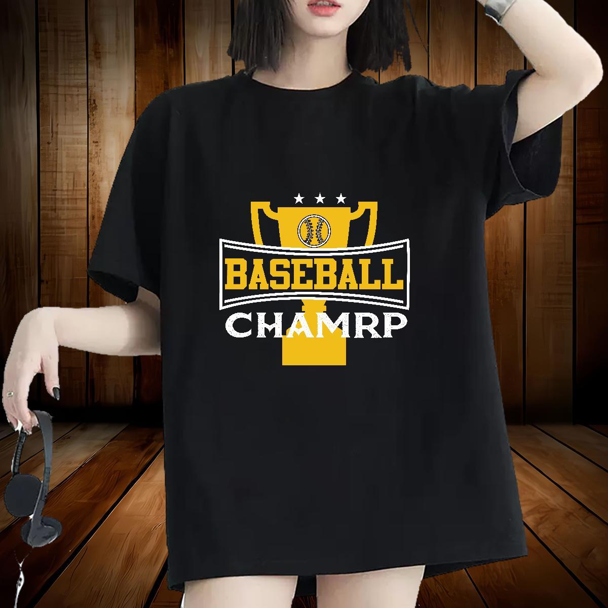 Lady Women Tshirts 100% Cotton 230g baseball Casual Daily Wear T-Shirts for Women O Neck Short Sleeves Custom Print Plus Size Clothes