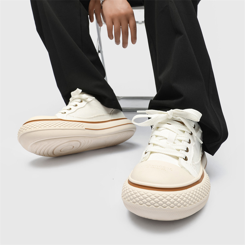 Ddmysports Spring And Autumn New Simple Thick Sole Fashion Versatile Men S Sports Big Ead Canvas Casual Shoes OUTDOOR