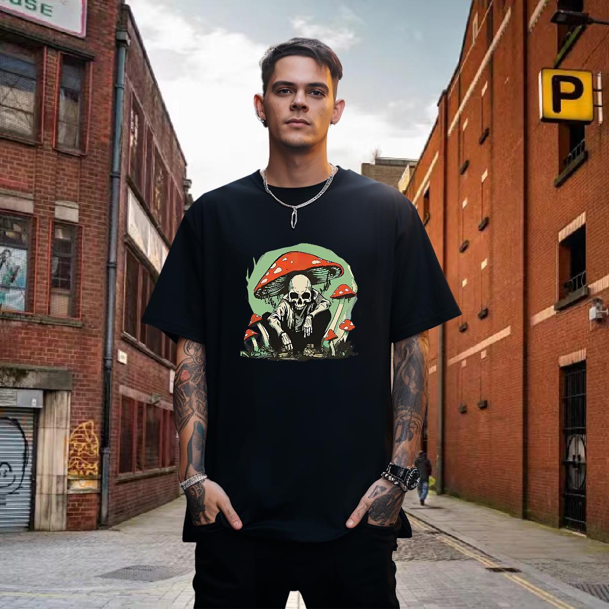 Cool Design Mens T Shirts 230g Cotton skull Summer Casual Graphic O Neck Short Sleeves Men Tees Fashion Wear