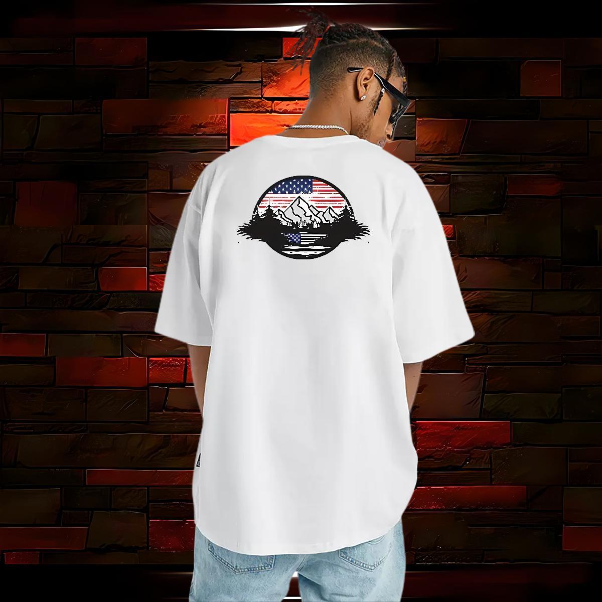 Unisex Men T Shirts 230g Cotton mountains Outdoor Custom Anime Breathable Soft Tshirt for Man Woman Brand Tops Shirt
