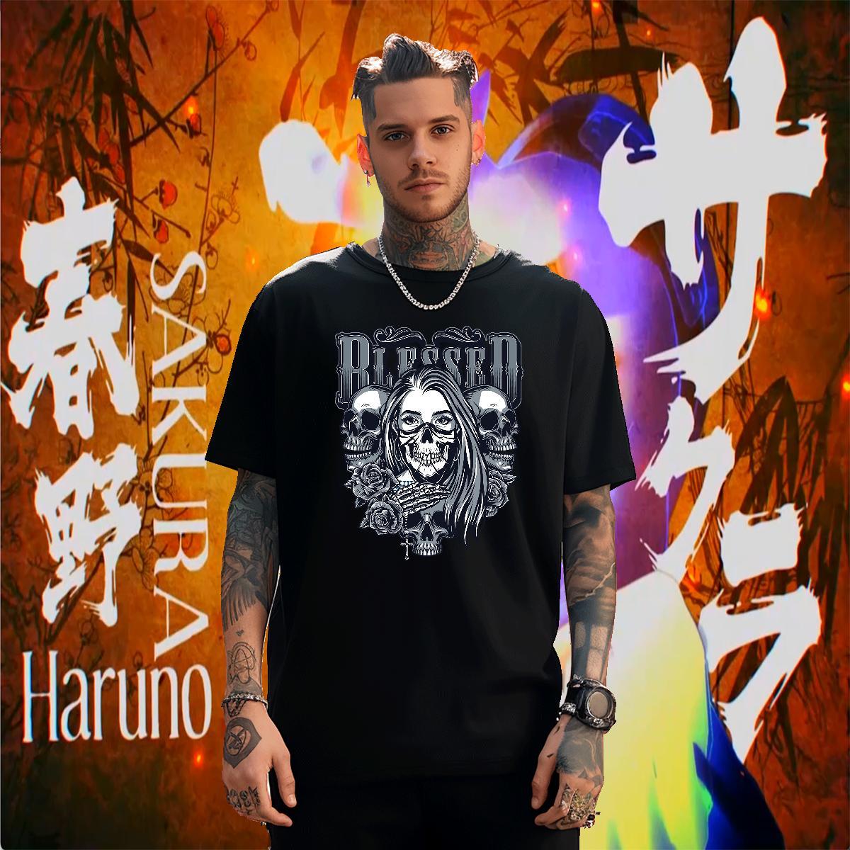 Designer Man T Shirts 230g Pure Cotton skull Casual Daily Wear Skull Breathable Short Sleeve Mens Tshirts Casual New Clothes