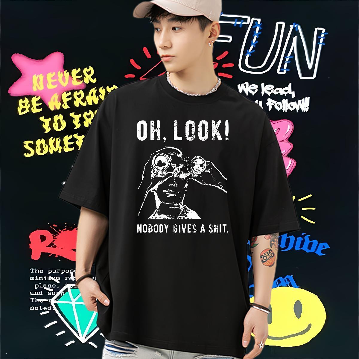 Brand T-Shirts for Men 230g Pure Cotton letter High Street Hip Hop Plus Size Custom Short Sleeve Soft Men Tees Wholesale Tops Tees
