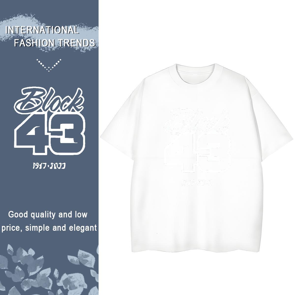 Unisex Couples T Shirts 230g 100% Cotton letter Sports Casual T shirt Short Sleeve O-Neck Cartoon Anime Clothes