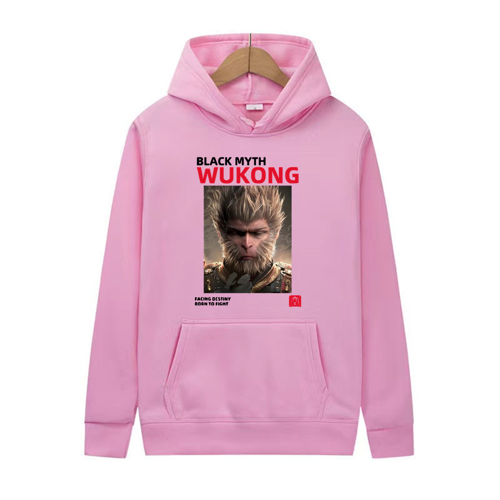 Black Myth Wukong Fashion Trend Printed Top Sports Loose Casual Hoodie Hoodie Long Sleeves