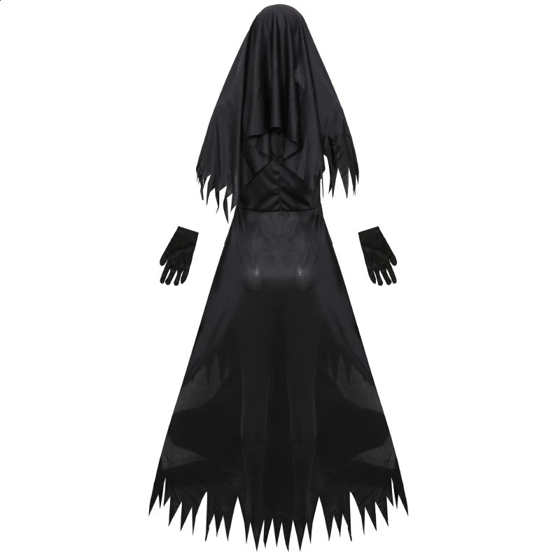 Halloween terrorist nun costume demon horror cosplay long robe lady ghost bloody fancy 240823