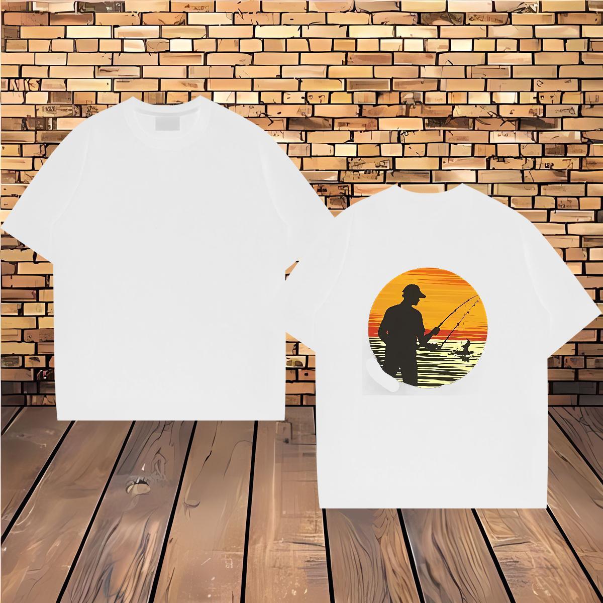 High Quality T-Shirts 230g Pure Cotton character Casual Beach DIY Breathable Short Sleeve Mens Tshirts Factory Direct Polos