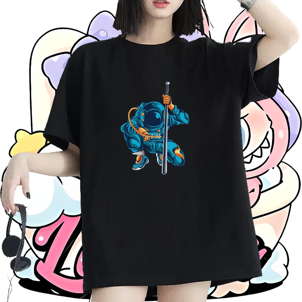 Designer Nice Womens Tshirts 100% Cotton 230g universe Daily Wear T-Shirts Short sleeve Soft Oversized L-4XL Tees