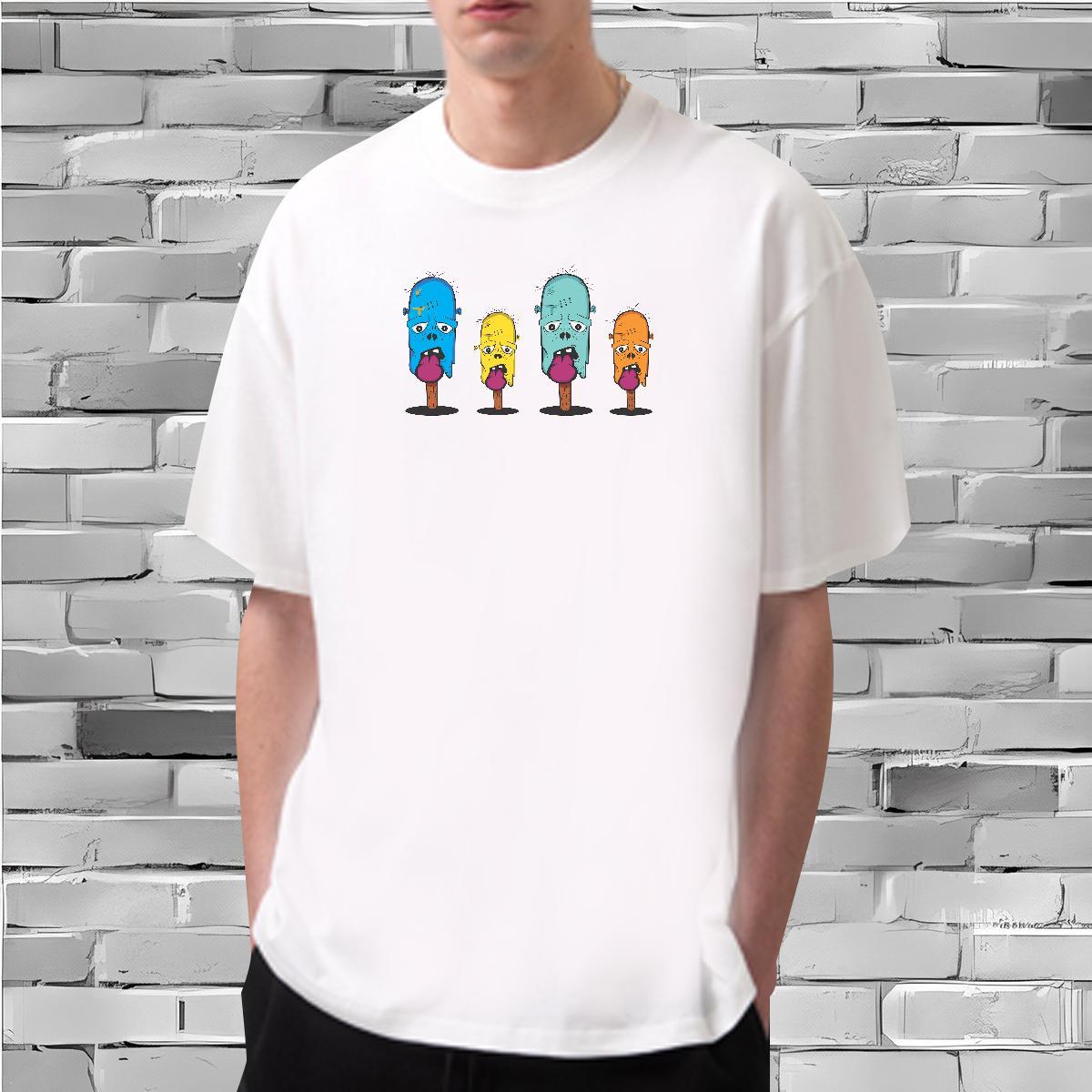 Unisex T-Shirts for Men 230g 100% Cotton skull Hip Hop Street Black Oversized Breathable Short Sleeve Tshirts Classic Casual Tees Shirts