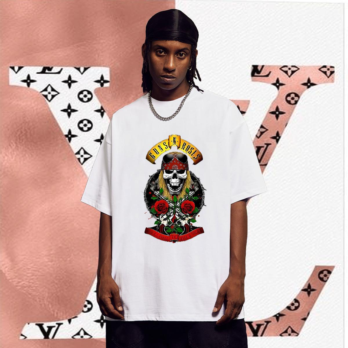 Unisex T-Shirts 230g Cotton skull Spring Summer Cartoon Print Breathable Crew Neck Men Tops Tees 2024 Summer Wear