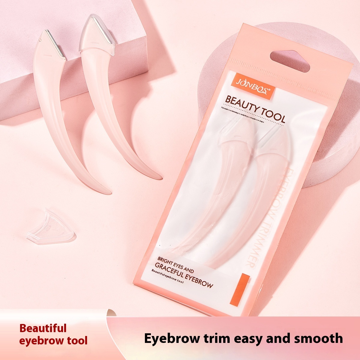 Elegant Curve Moon Shape Tweezers for Brow Grooming Ideal for All Skin Types by JONBOS