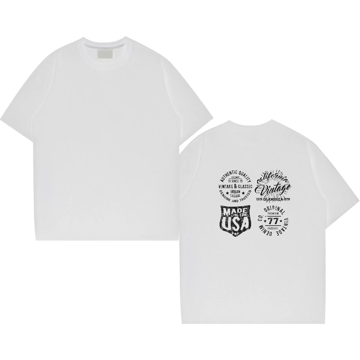 TOP Quality T Shirts Men 230g 100% Cotton letter Sports Casual Oversized O-Neck Short Sleeve Men Tshirts Stylist Tops Shirt
