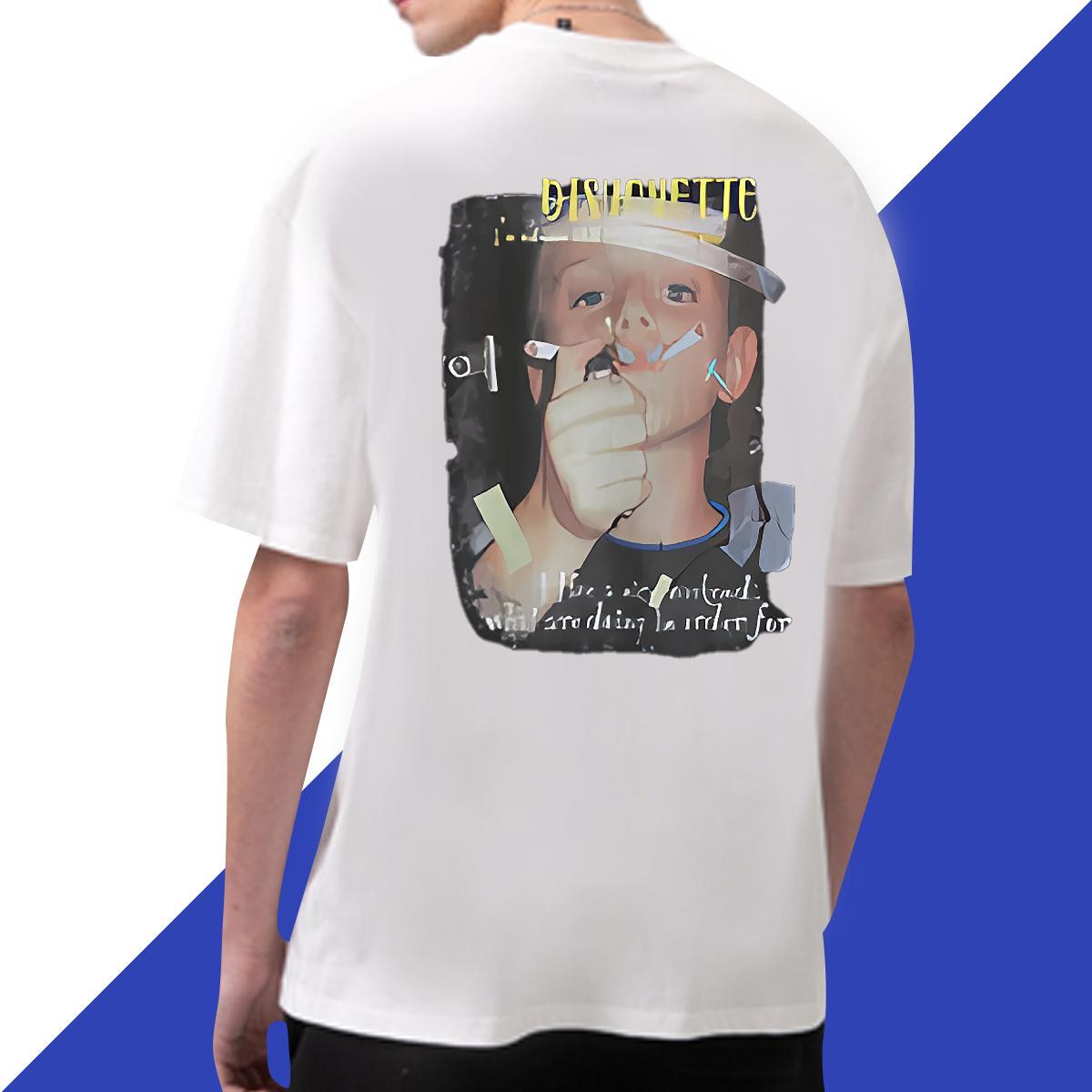 Classic T-Shirts for Men 100% Cotton 230g portrait Sports Casual Custom Anime Crew Neck Men Tops Tees Customized Tee Shirt