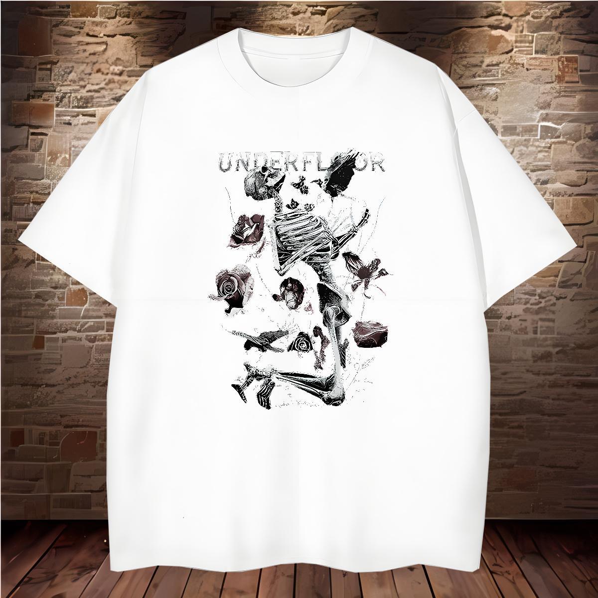 Brand Men T Shirts 100% Cotton 230g skull Beach Custom Anime Breathable Short Sleeve Men Tops Tees Classic Top Tees