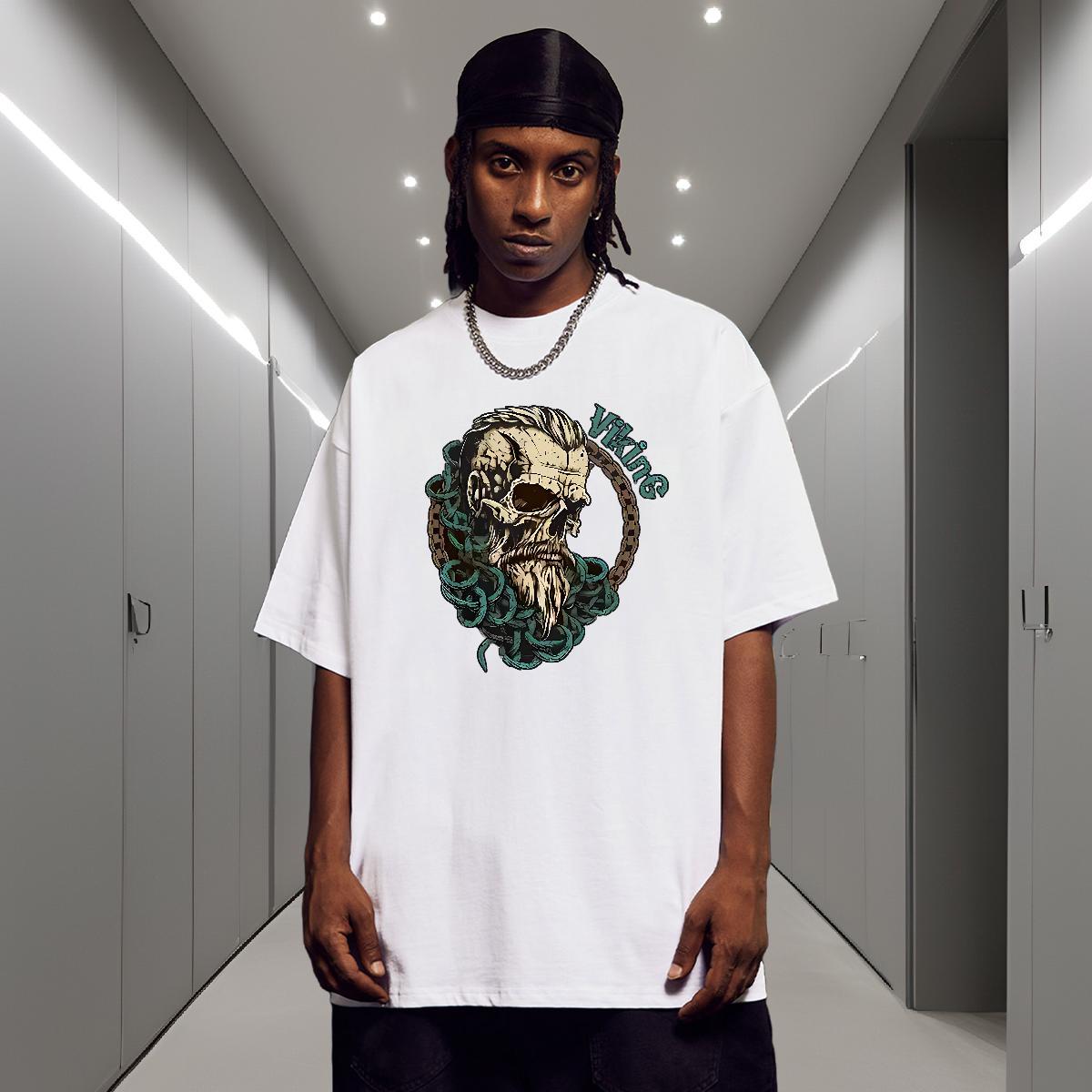 Free Shipping Men T Shirts 230g Pure Cotton skull Outdoor DIY Logo Oversized Breathable Soft Tshirt for Man Woman 2024 New Clothes