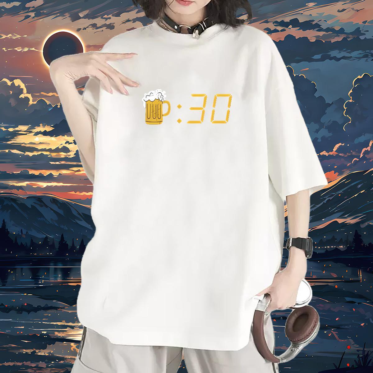 Unisex Couples T Shirts 100% Cotton 230g letter Daily Wear T shirt O-Neck Short Sleeve Custom Printed Tshirts