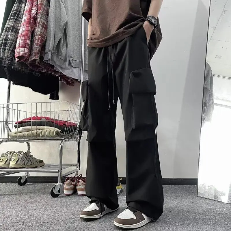 Mens Spring Fashion Casual Umbrella Pants Straight Pipe Student Work Pantalones Hombre 240823