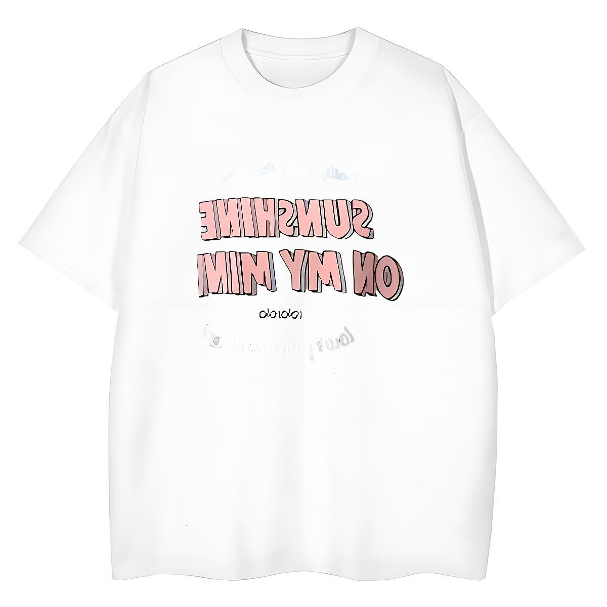 TOP Quality Mens T Shirts 230g Pure Cotton letter Sports Casual Plus Size Cartoon Round Neck Short Sleeve Mens Tshirts 2024 New Top Tees