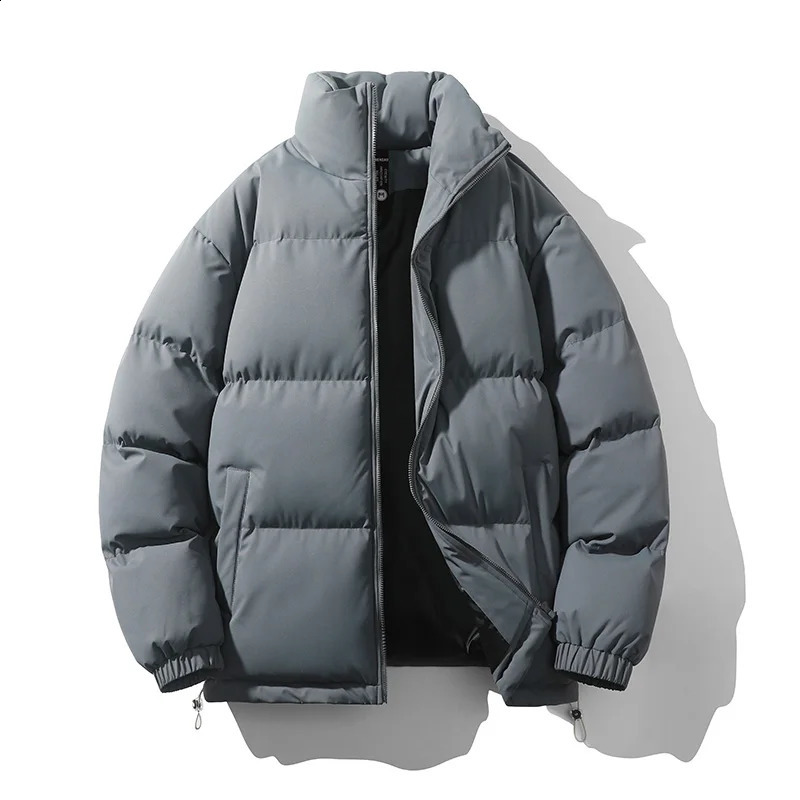 Winter jacket mens solid color Parkas Puffer stand collar warm thick coat womens fashionable casual Parka clothing 240822