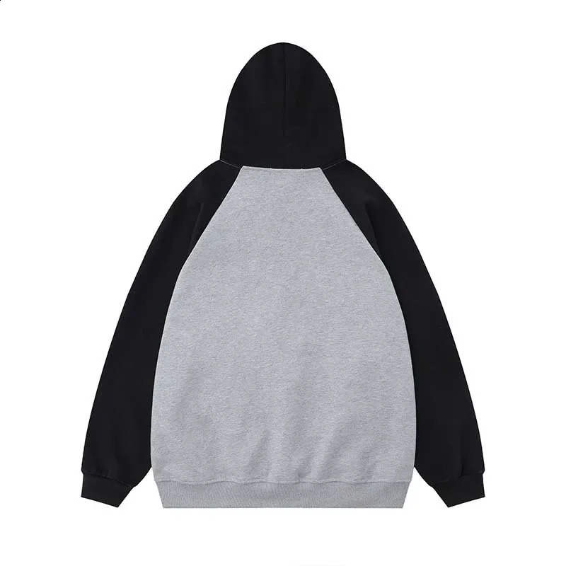 HOUZHOU Y2K Star Hoodies Sweatshirts for Men Pullovers Hooded Jacket Spring Autumn Loose Tops Male Patchwork Streetwear Casual 240823